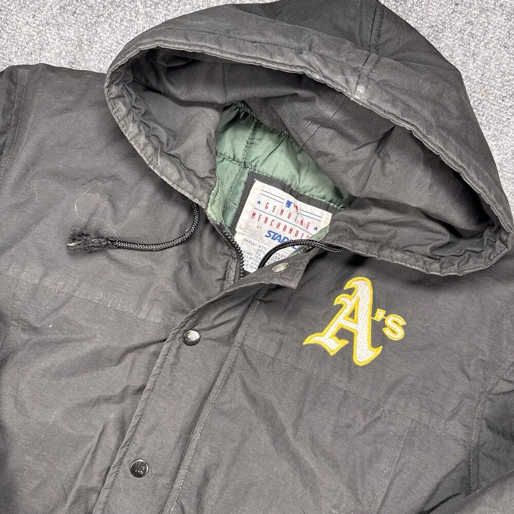 Vintage Oakland Athletics Jacket Youth L MLB Baseball Starter 90s rare!!